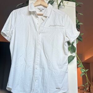 Calvin Klein White Casual Button Down Shirt